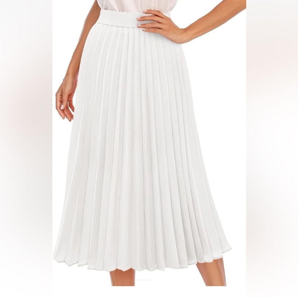 Aline Long High Elastic Waisted Swing Skirt S Cc4 - Picture 3 of 8